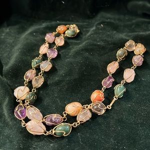 Multi color stone necklace